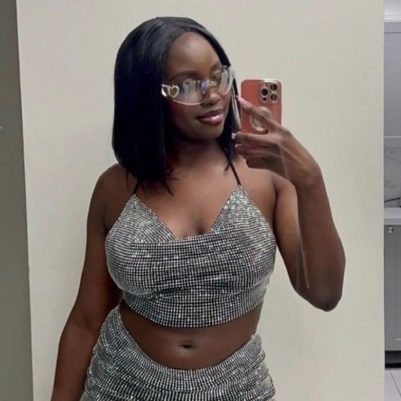 Silver Rhinestone Halter Top - Picture 3 of 5